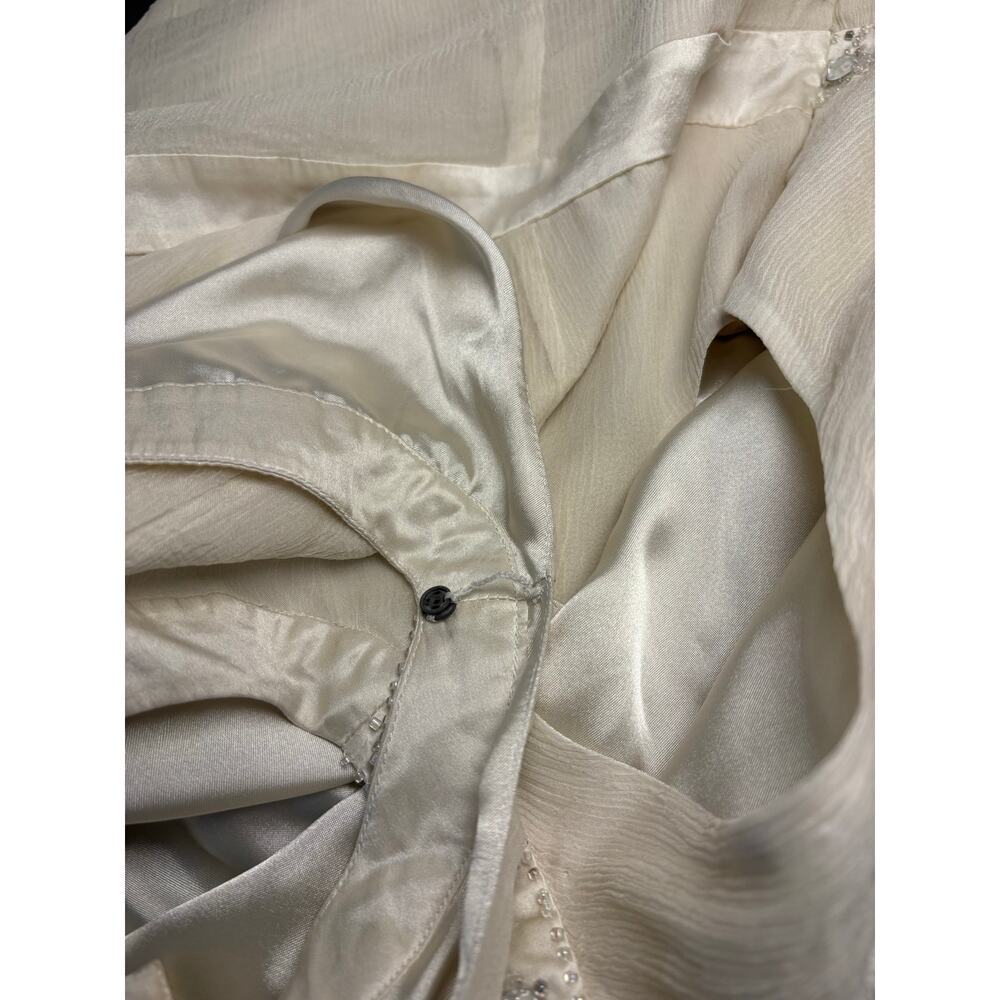 Y2K Vintage Michelle Antonelli Silk Shell XL Beaded Rhinestone Embellished - Picture 9 of 13